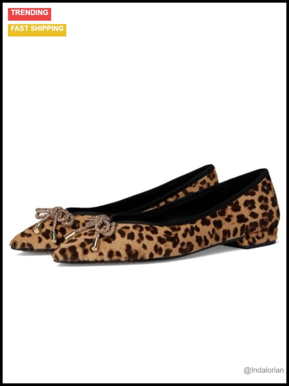 Goldfinch Pointed Toe Slip-On Flats Calf Hair Memory Foam Women's